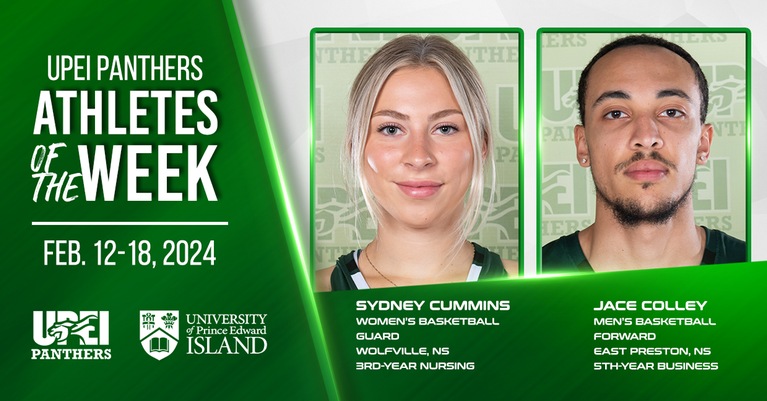 Sydney Cummins and Jace Colley named UPEI Panther Athletes of the Week
